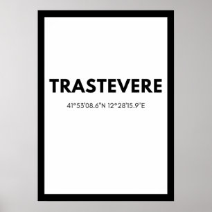 Favoriete City Trastevere Italië Skyline Coordinat Poster