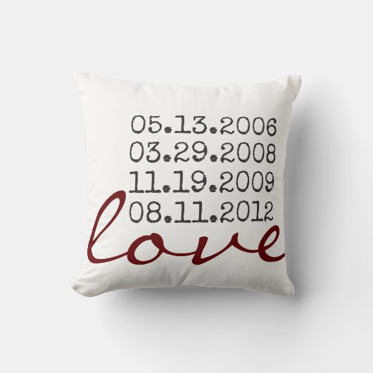 favoriete datums werpen kussen (Voorkant)