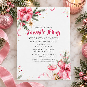 Favoriete Dingen Cadeau Uitwisseling Roze Kerstfee Kaart