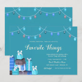 Favoriete dingen Cadeauuitwisseling Blauwe uitnodi Kaart (Voorkant / Achterkant)