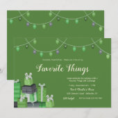 Favoriete dingen Cadeauuitwisseling Groene uitnodi Kaart (Voorkant / Achterkant)