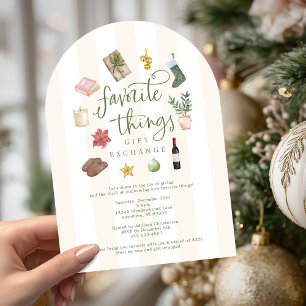 Favoriete dingen Cadeauuitwisseling Kerstfeest Kaart