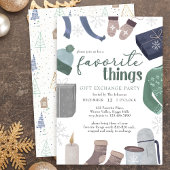 Favoriete Dingen Cozy Winter Gift Exchange Party Kaart