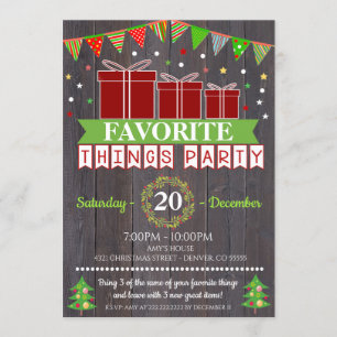 Favoriete dingen Kerstcadeau-uitwisseling Kaart