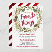 Favoriete Dingen Kerstmis Feest Kaart (Voorkant / Achterkant)