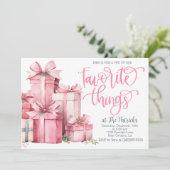 Favoriete Dingen Roze Feestuitnodiging Kaart (Staand voorkant)