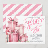 Favoriete Dingen Roze Feestuitnodiging Kaart (Voorkant / Achterkant)