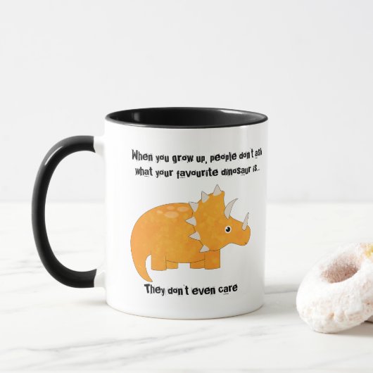 Favoriete Dinosaur Triceratops Funny Quote Mok (Met donut)