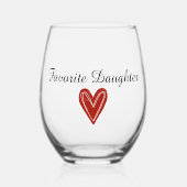Favoriete dochter  Drinkware Set Wijnglas Zonder Voet (Voorkant)