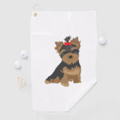 Favoriete Dog - Yorkshire Terrier Red bow Golfhanddoek (Insitu)