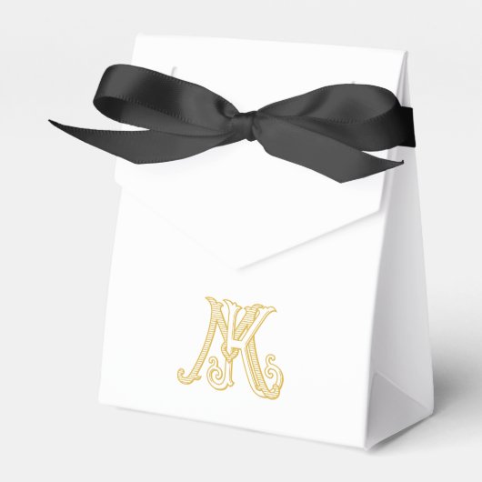 Favoriete doos KM Monogram of MK Monogram Bedankdoosjes (Voorkant Zijde)