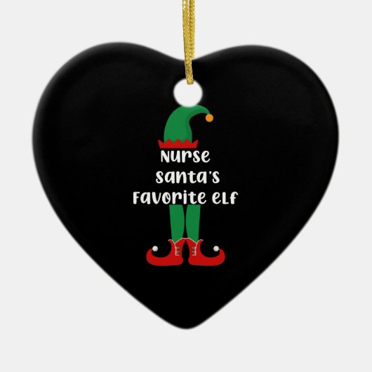 Favoriete Elf Funny Neurse Kerstmis Keramisch Ornament (Voorkant)