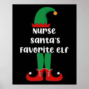 Favoriete Elf Funny Neurse Kerstmis Poster