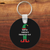 Favoriete Elf Funny Neurse Kerstmis Sleutelhanger (Voorkant)
