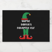 Favoriete Elf Funny Neurse Kerstmis Sparkling Wijnetiket (Enkel label)