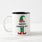 Favoriete Elf Funny Neurse Kerstmis Tweekleurige Koffiemok (Links)