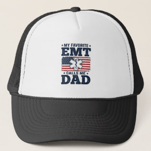 Favoriete EMT noemt me papa vintage patriots T-shi Trucker Pet