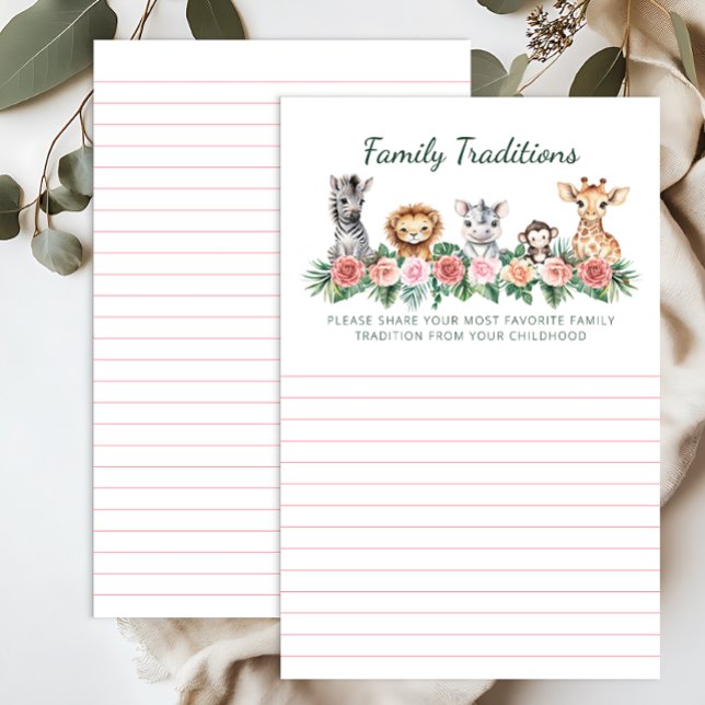 Favoriete Familietraditie Baby Shower Spelkaart (Family Traditions Card)