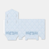 Favoriete/geschenkdoos - Icy Blue Damask Bedankdoosjes (Uitgevouwen)