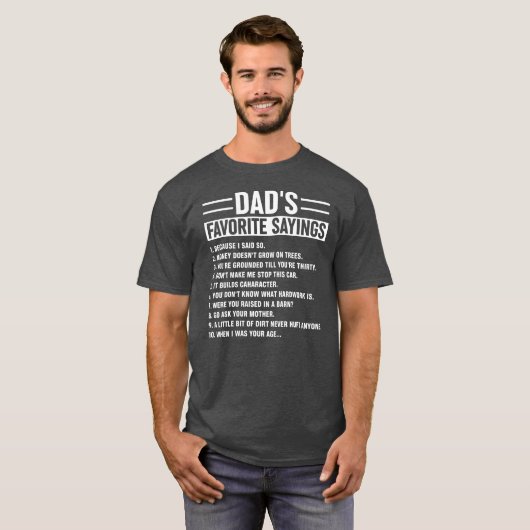 Favoriete Gezegden Mannen pap Fijne vaderdag T-shirt (Voorkant volledig)