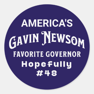 Favoriete gouverneur van Amerika Gavin Newsom Ronde Sticker