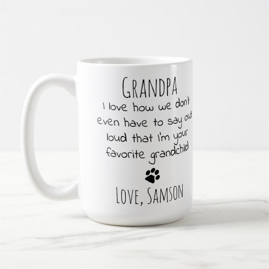 Favoriete Grandchild Cute Pet Photo Dog Grandpa Koffiemok (Links)
