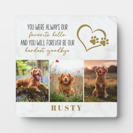 Favoriete Hallo hardste afscheid van Pet Memorial Fotoplaat (Voorkant)