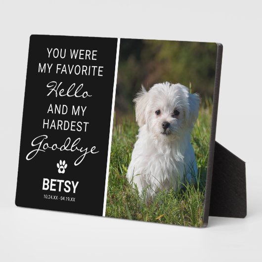 Favoriete Hallo | Hardste Vaarwel Huisdier Herdenk Fotoplaat (Zijkant)