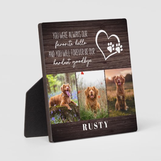 Favoriete Hallo Hardste Vaarwel Huisdierherdenking Fotoplaat (Voorkant)