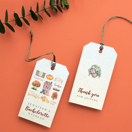 Favoriete herfst Rustic Bachelorette-feest Bedankt Cadeaulabel