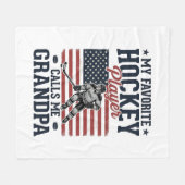 Favoriete Hockeyspeler Noemt Me Opa Vintage Sh Fleece Deken (Voorkant (Horizontaal))