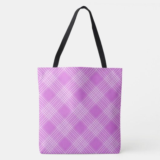 "Favoriete  Homespun Lila Plaid Check" tas (Voorkant)