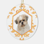 Favoriete huisdieren Gilded Damask Dog/Cat Foto Keramisch Ornament (Links)