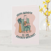 Favoriete introverte grappige verjaardag kaart (Gele Bloem)