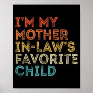 Favoriete kind van schoonmoeder Funny Parent Retro Poster