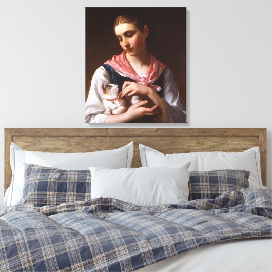 Favoriete kitten (schattig Kat) Canvas Afdruk (Insitu (Slaapkamer))