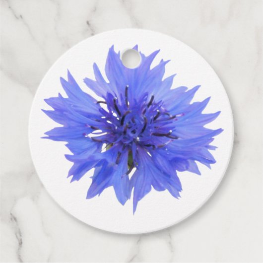 Favoriete labels met blauw korenbloem ontwerp (Voorkant)