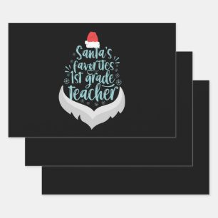 Favoriete leraar eerste klas Funny Kerstmis Inpakpapier Vel