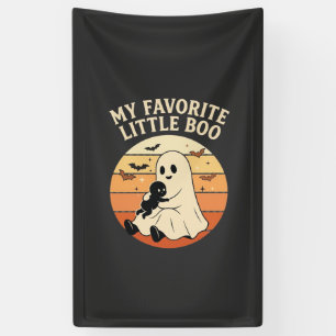 Favoriete Little Boo Halloween Geest Baby Retro Zo Spandoek