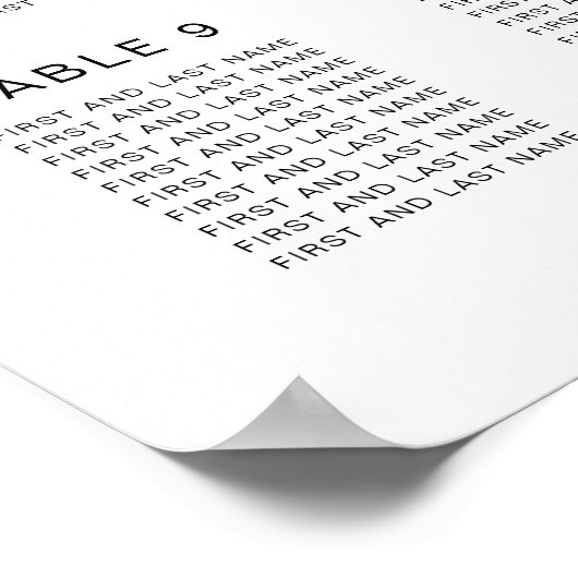 Favoriete Mensen 12 Tafel Bruiloft Zitkaarten Poster (Hoek)