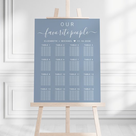 Favoriete Mensen 16 Tafel Bruiloft Zitkaarten Poster