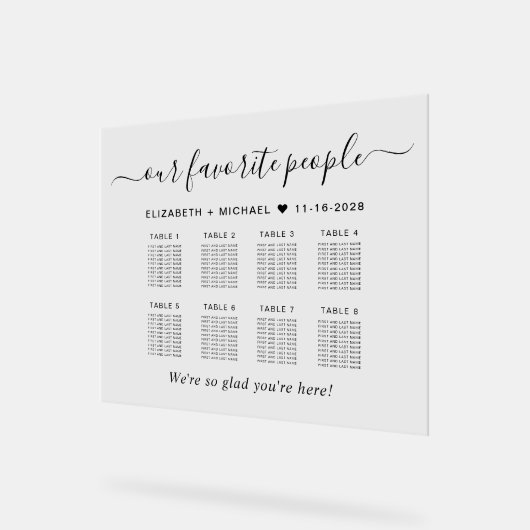 Favoriete mensen 8 Tafel Trouwstoelen Acryl Bord (Hoek)