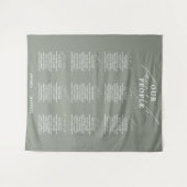 Favoriete Mensen Groene Sage Bruiloft Zitkaarten Wandkleed (Voorkant (horizontaal))