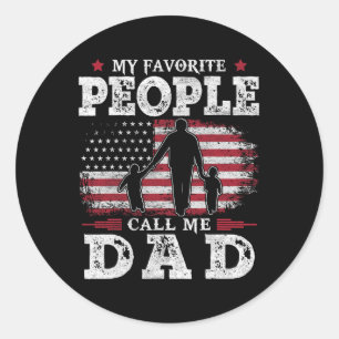 Favoriete mensen noemen me Pap ons vlag geschenken Ronde Sticker