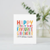 Favoriete oma verjaardag Kaart (Staand voorkant)
