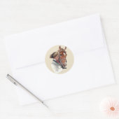 Favoriete paarden ronde sticker (Envelop)
