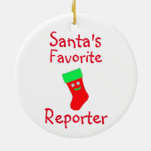 Favoriete Reporter Ceramic Ornament (Achterkant)