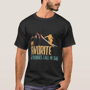 Favoriete Ski Buddies Noem me Pa Retro Ski T-shirt
