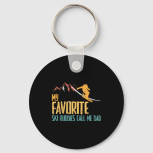 Favoriete ski-vrienden noemen vader retro vintage sleutelhanger