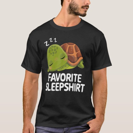 Favoriete slaapstand: luie schildpad Slaap Pajama  T-shirt (Voorkant)